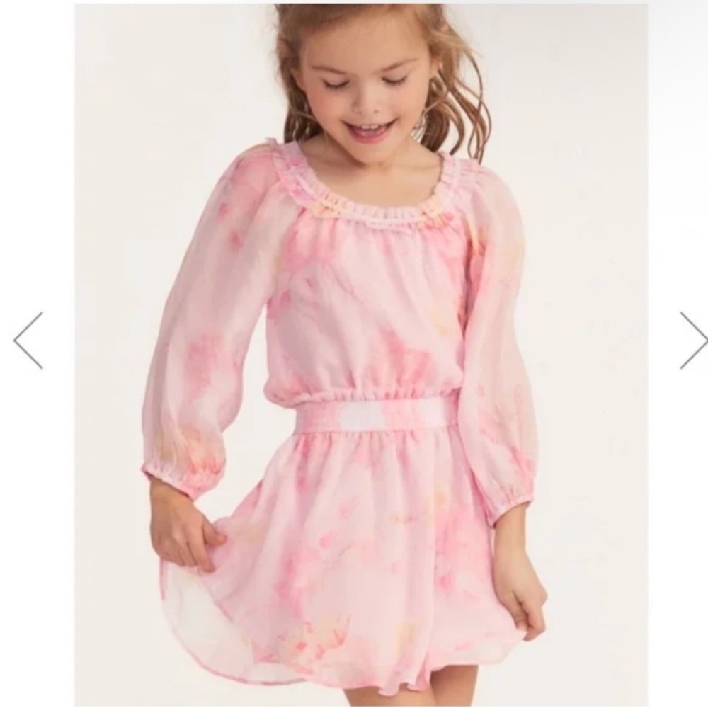 LoveShackFancy Girls Mini Popover Pink Floral Dress
